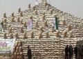 Buhari unveils rice pyramids in Abuja