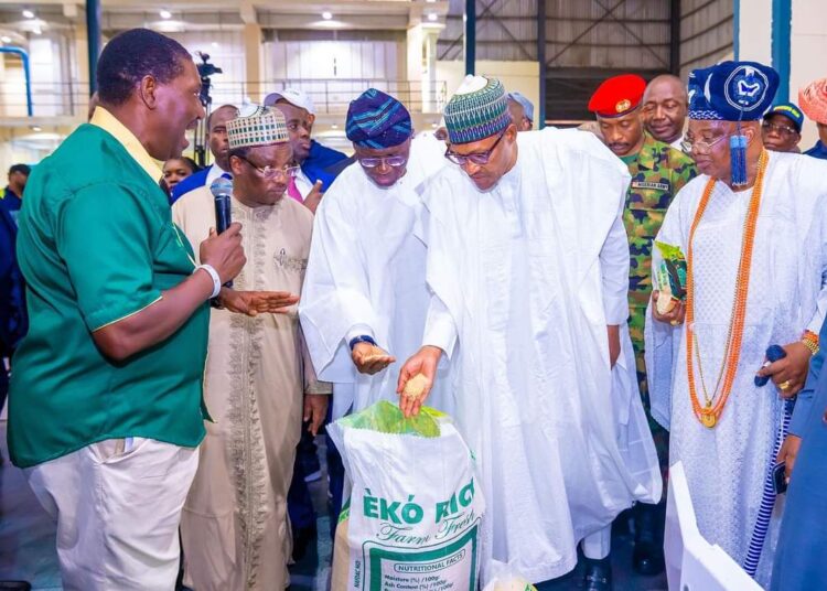 Buhari inaugurates 32 metric tons-per-hour Imota rice mill in Lagos