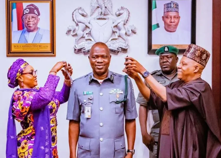 VP Shettima decorates Adeniyi, new CG of Customs
