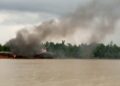 Security operatives set impounded rogue oil vessel ablaze in Delta